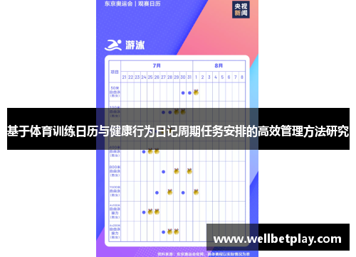 基于体育训练日历与健康行为日记周期任务安排的高效管理方法研究